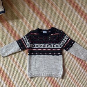 Mayoral Black and Gray Patterned Sweater